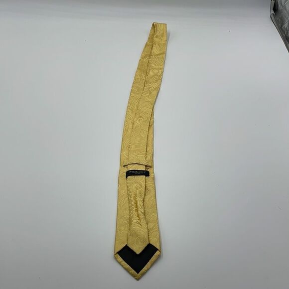 100% silk Yellow paisley pronto uomo necktie - Picture 4 of 5